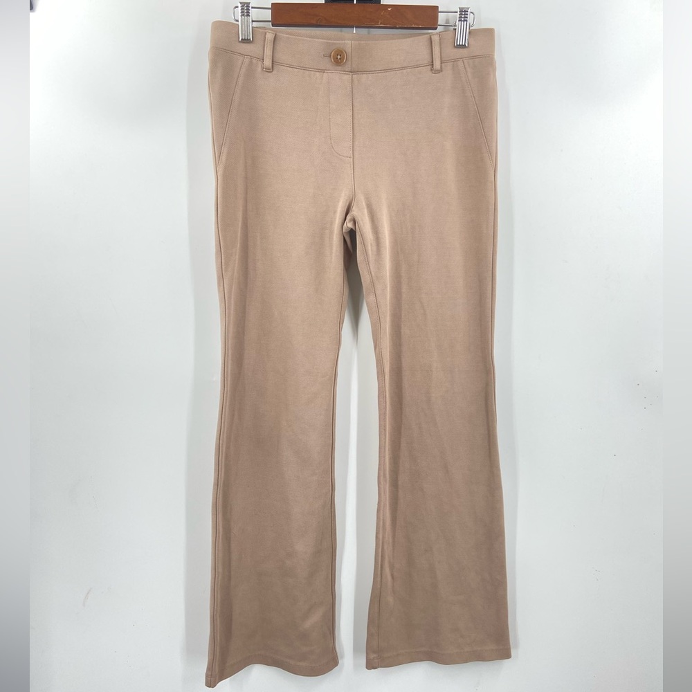 Betabrand Classic DPYP™ Dress Pant Yoga Pant | Bootcut Tan Medium Petite